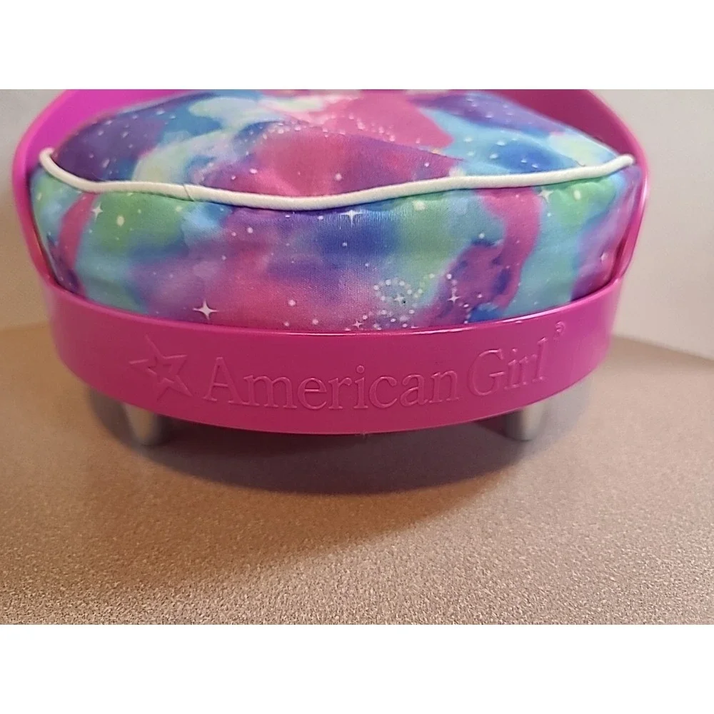 2016 American Girl‎ Doll Brand Truly Me Galaxy Pet Cat Dog Bed Pink Round Chair